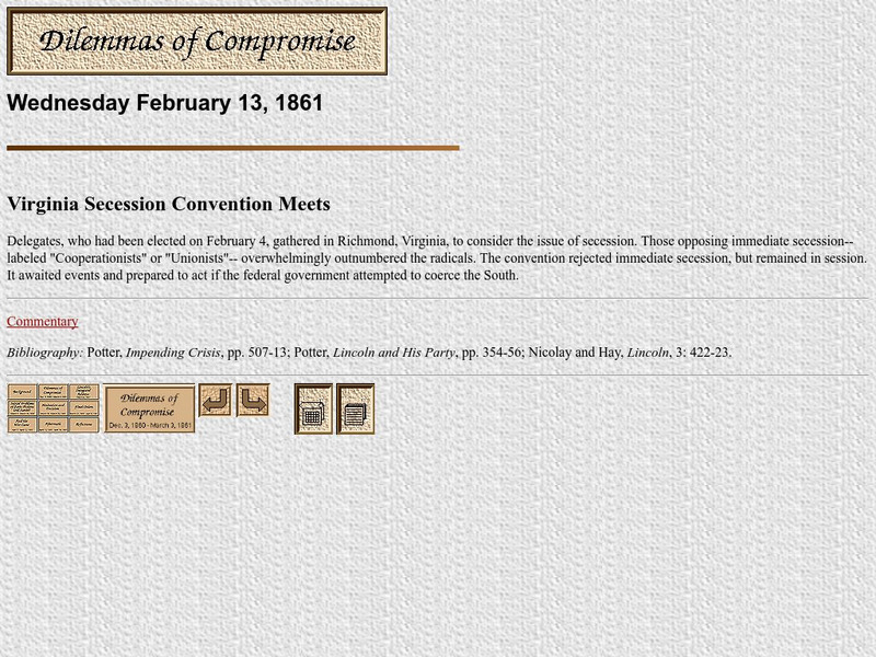 Dilemmas of Compromise: Secession Stalls Website Dilemmas of Compromise: Secession Stalls Website