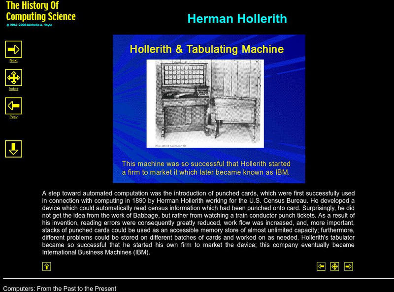 History of Computing Science: Herman Hollerith Article History of Computing Science: Herman Hollerith Article