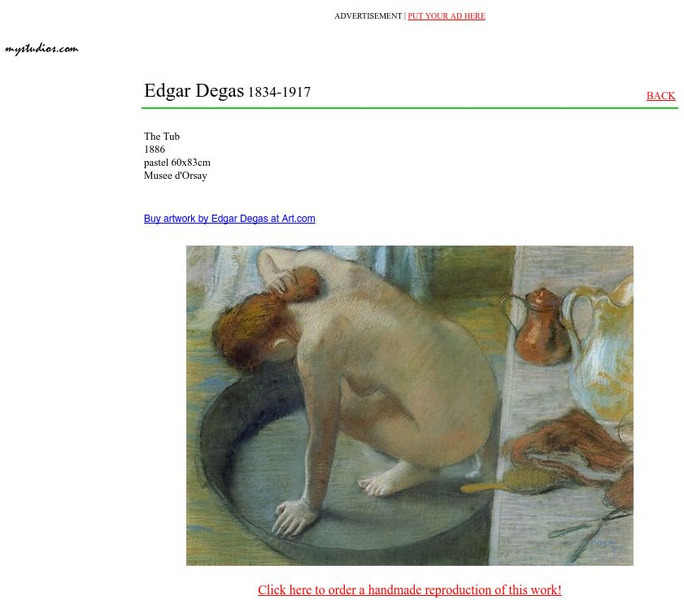 My Studios: Edgar Degas, the Tub Graphic My Studios: Edgar Degas, the Tub Graphic