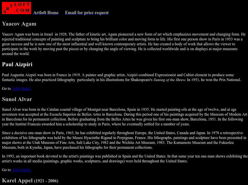 Artloft Fine Art: Gallery Artist Biographies Website Artloft Fine Art: Gallery Artist Biographies Website