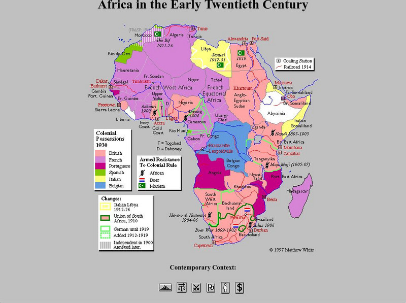 Map: Africa in the Early Twentieth Century: Homepage Graphic Map: Africa in the Early Twentieth Century: Homepage Graphic