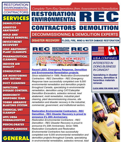 Restoration Environmental Contractors: Homepage Website Restoration Environmental Contractors: Homepage Website