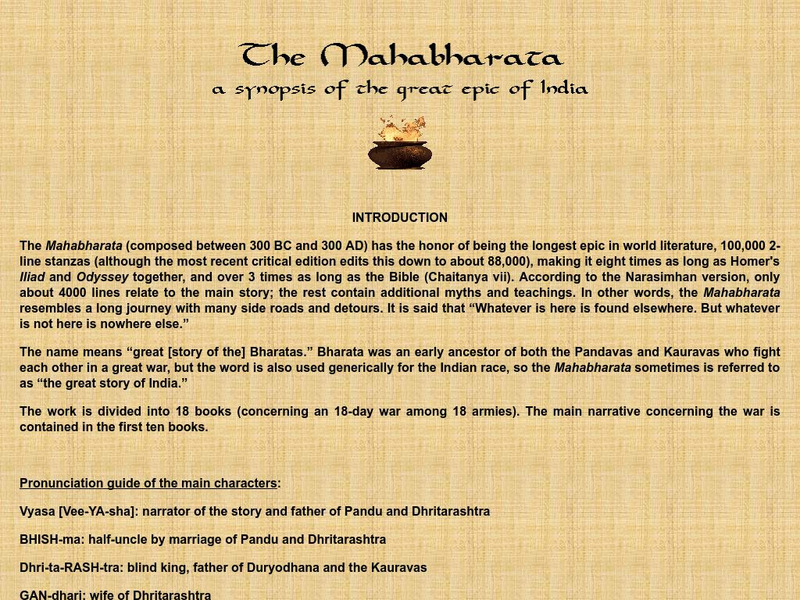 The Mahabharata Website The Mahabharata Website