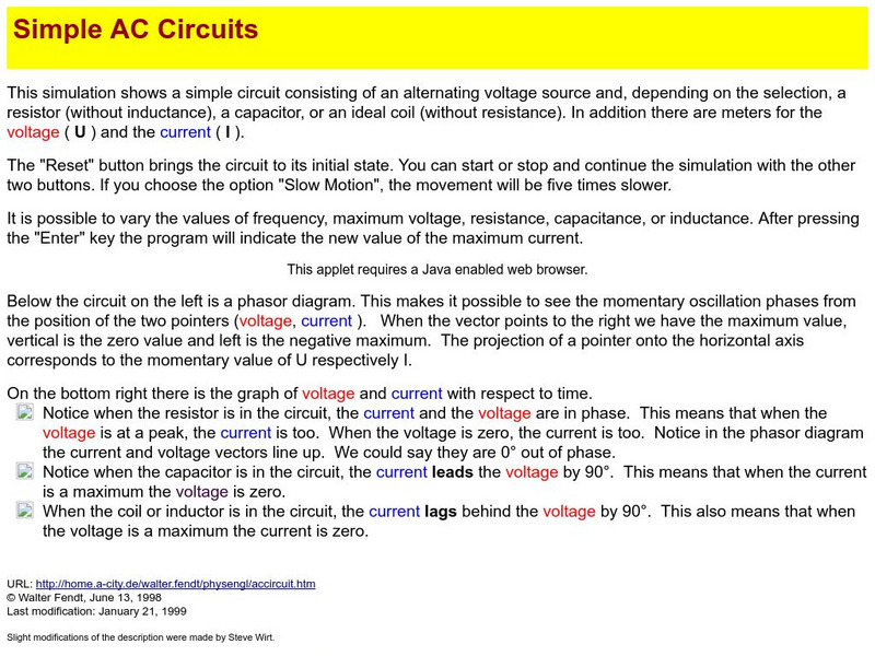 Simple Ac Circuits Interactive