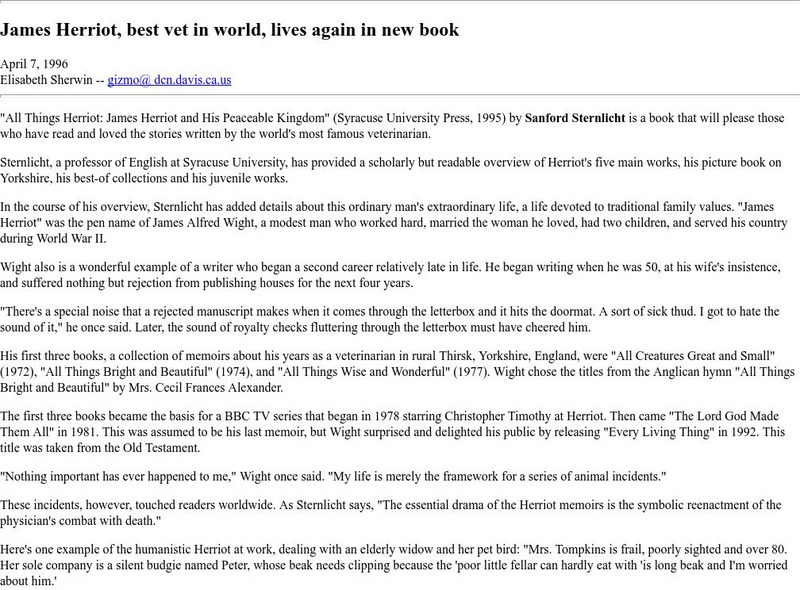 James Herriot and Sanford Sternlicht Website James Herriot and Sanford Sternlicht Website