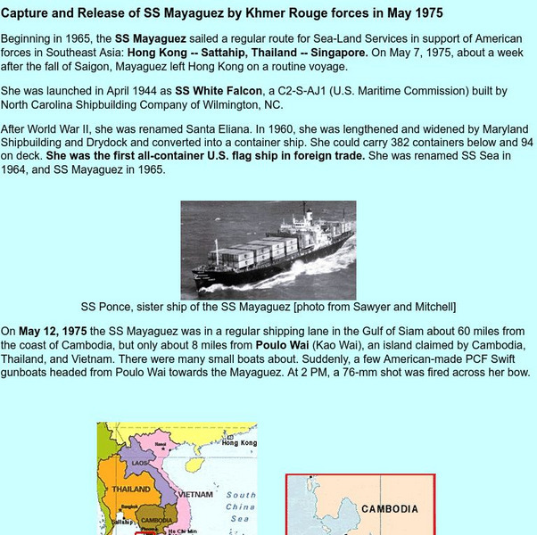 American Merchant Marine at War: Capture and Release of Ss Mayaguez Handout American Merchant Marine at War: Capture and Release of Ss Mayaguez Handout