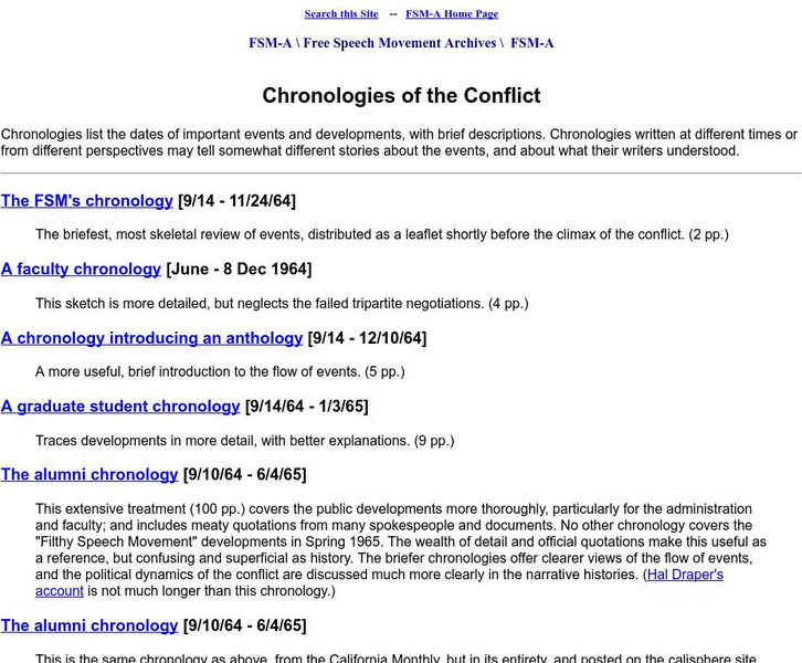Chronologies of the Conflict Website Chronologies of the Conflict Website