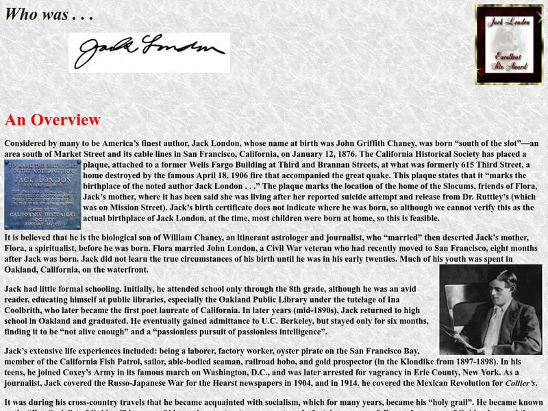 Wordworth: Who Was Jack London? Website Wordworth: Who Was Jack London? Website
