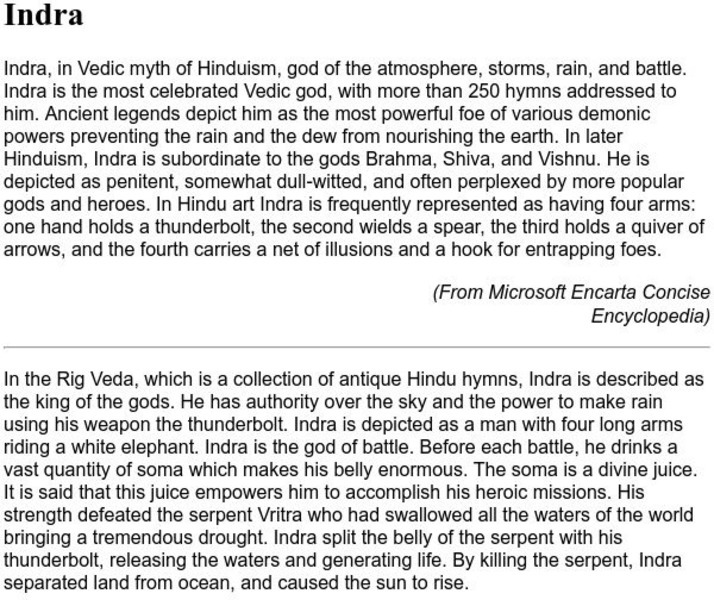 University of Virginia: Indra Handout University of Virginia: Indra Handout