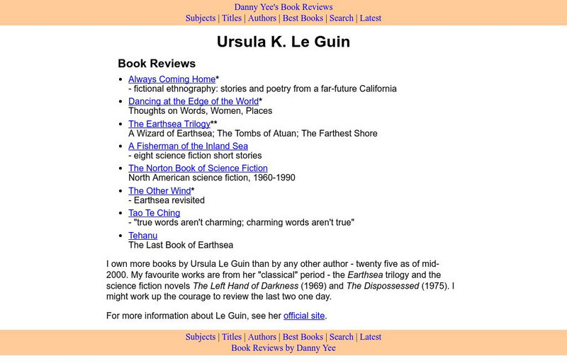 The Books of Ursula K. Le Guin Activity The Books of Ursula K. Le Guin Activity