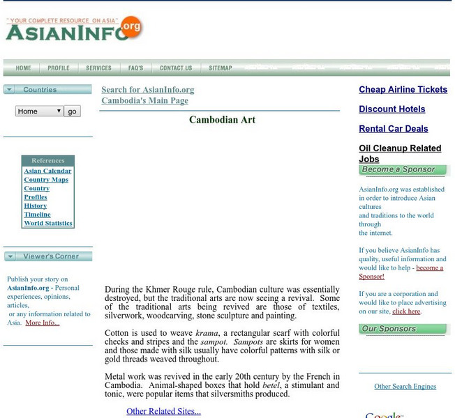 Asian Info: Cambodian Art Article Asian Info: Cambodian Art Article
