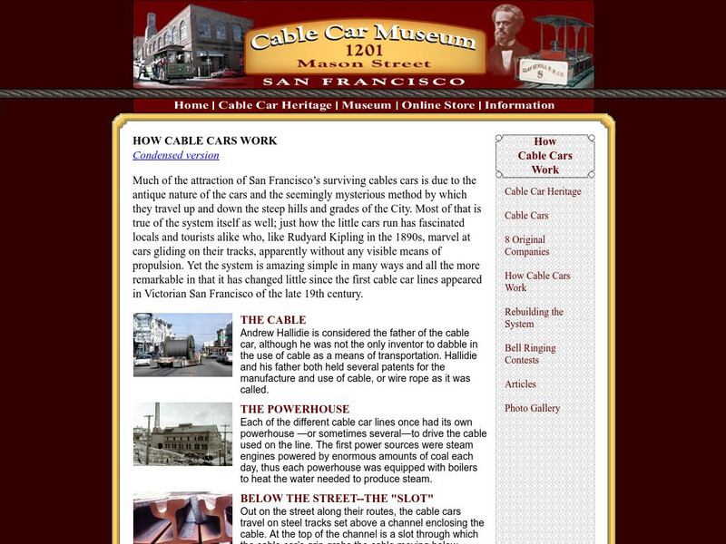 Cable Car museum.org: How Cable Cars Operate Website Cable Car museum.org: How Cable Cars Operate Website