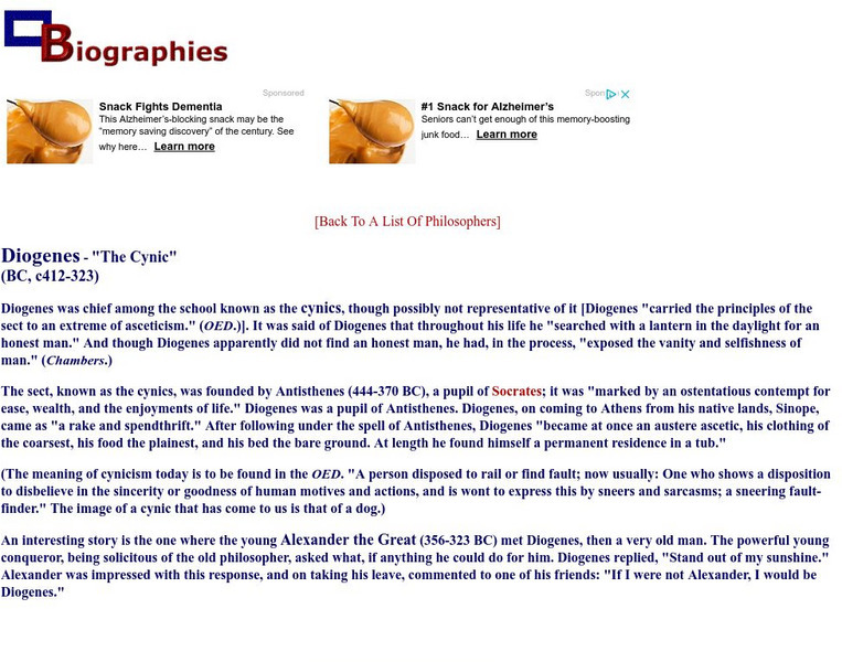 Diogenes the Ascetic Handout Diogenes the Ascetic Handout