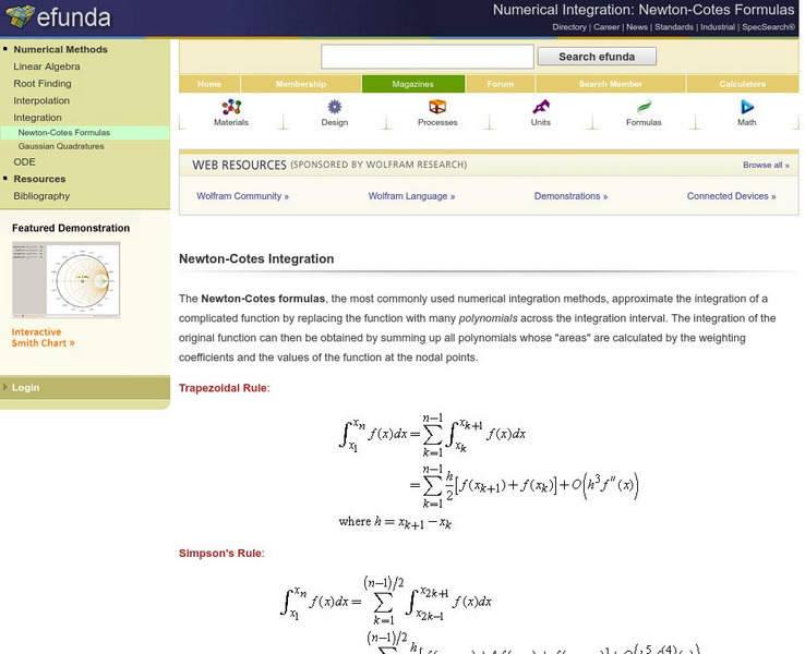 Numerical Integration: Newton Cotes Formulas Handout Numerical Integration: Newton Cotes Formulas Handout