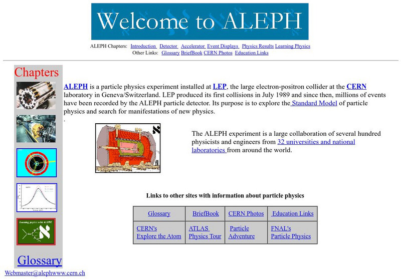 Cern: The Aleph Experiment Website Cern: The Aleph Experiment Website