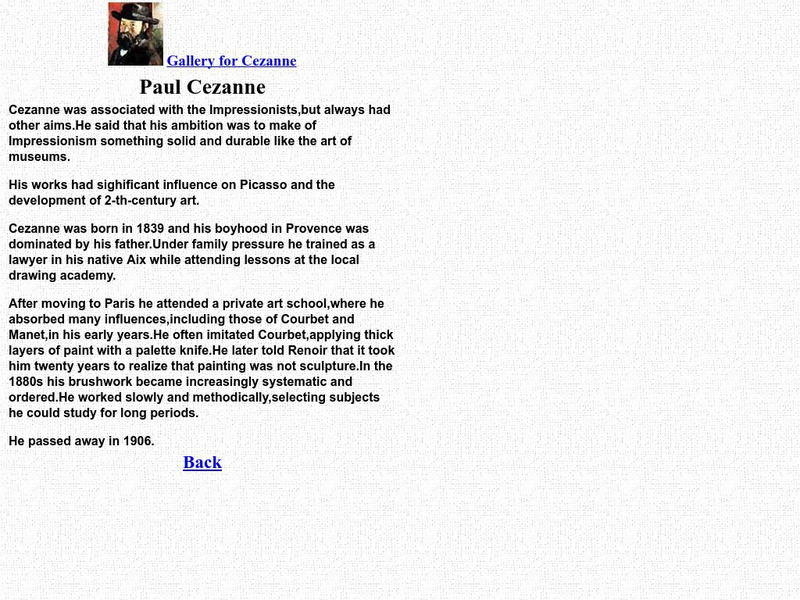 Into Fine Art: Paul Cezanne Handout Into Fine Art: Paul Cezanne Handout