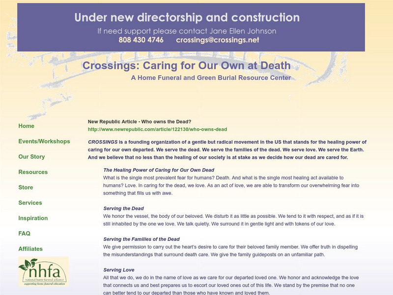Crossings: Caring for Our Own at Death Activity Crossings: Caring for Our Own at Death Activity