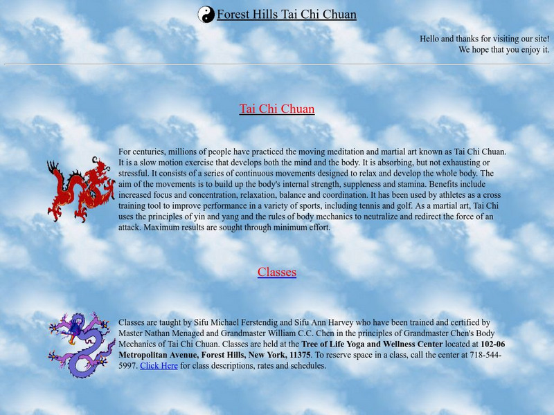 Forest Hills Tai Chi Chuan Association Website Forest Hills Tai Chi Chuan Association Website