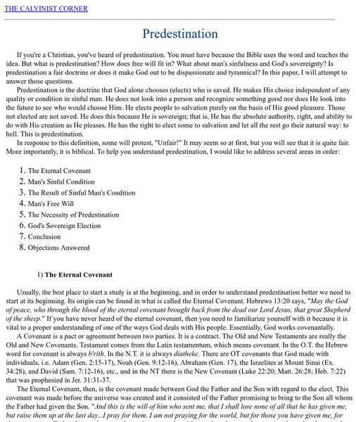 Predestination Website