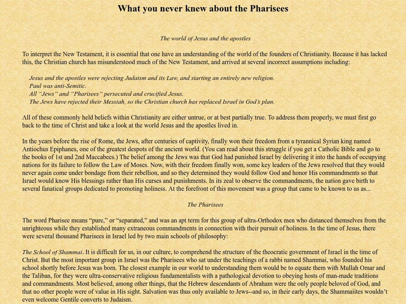 What You Never Knew About the Pharisees Website What You Never Knew About the Pharisees Website