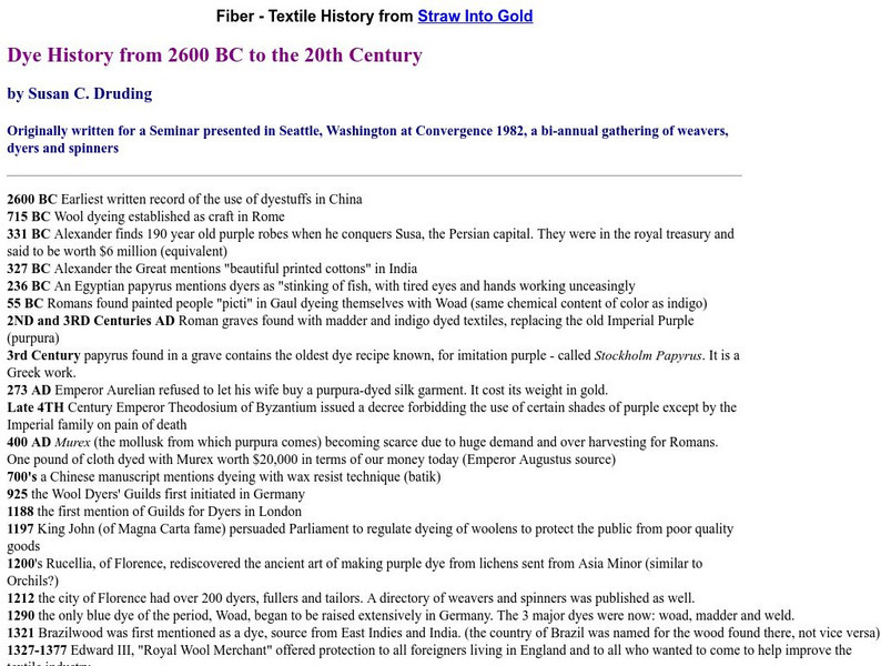 History of Dyeing Article