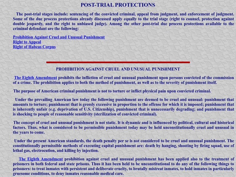 Lincoln University: Post Trial Protections Activity