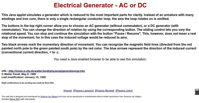 Ithaca Hs Ny/electrical Generator Ac or Dc/applet Interactive Ithaca Hs Ny/electrical Generator Ac or Dc/applet Interactive