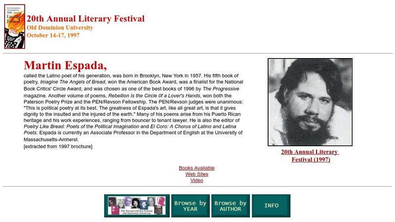 Old Dominion University: Martin Espada Website