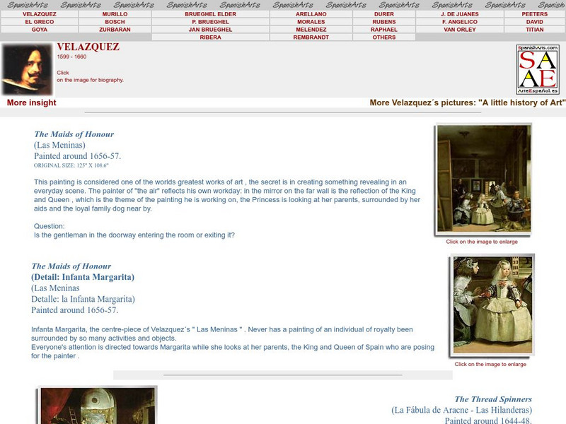 Spanish arts.com: Diego Velazquez De Silva Graphic Spanish arts.com: Diego Velazquez De Silva Graphic