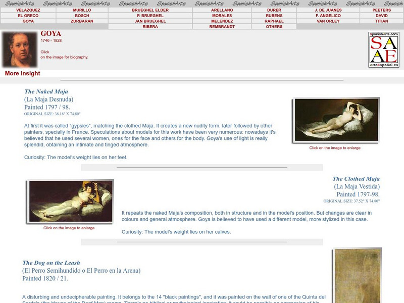 Spanish Arts: Goya, Francisco Graphic Spanish Arts: Goya, Francisco Graphic