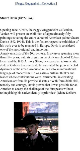 Peggy Guggenheim Collection: Stuart Davis Exhibit Graphic Peggy Guggenheim Collection: Stuart Davis Exhibit Graphic