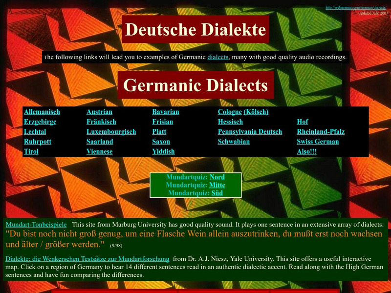 Deutsche Dialekte: Germanic Dialects Activity Deutsche Dialekte: Germanic Dialects Activity