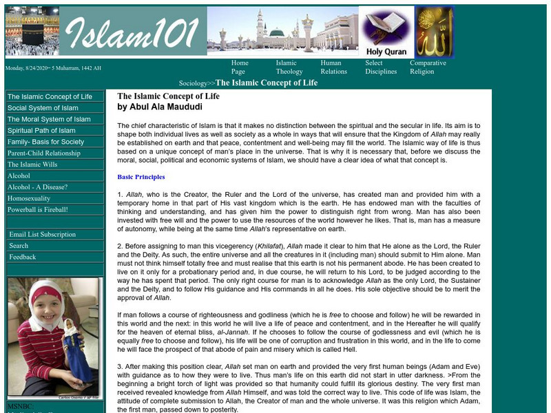 Islam101: The Islamic Concept of Life Article Islam101: The Islamic Concept of Life Article