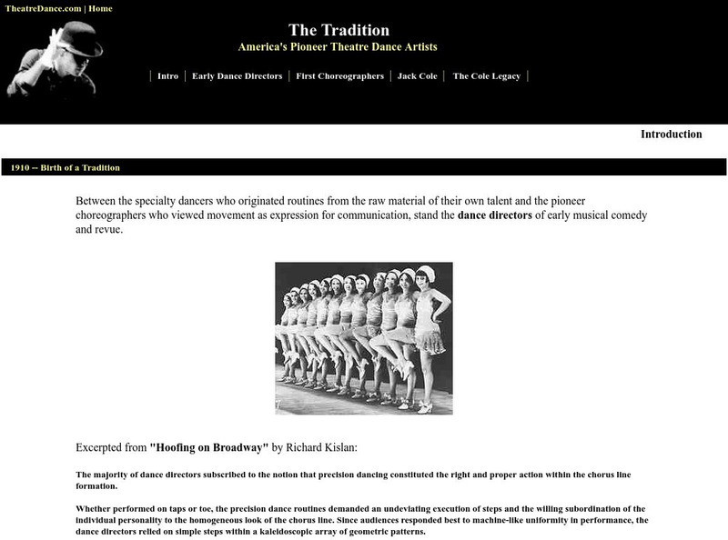 Jazz Dance History: Jack Cole Handout Jazz Dance History: Jack Cole Handout