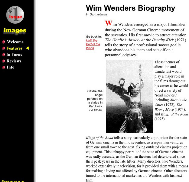 Wim Wenders Biography Website
