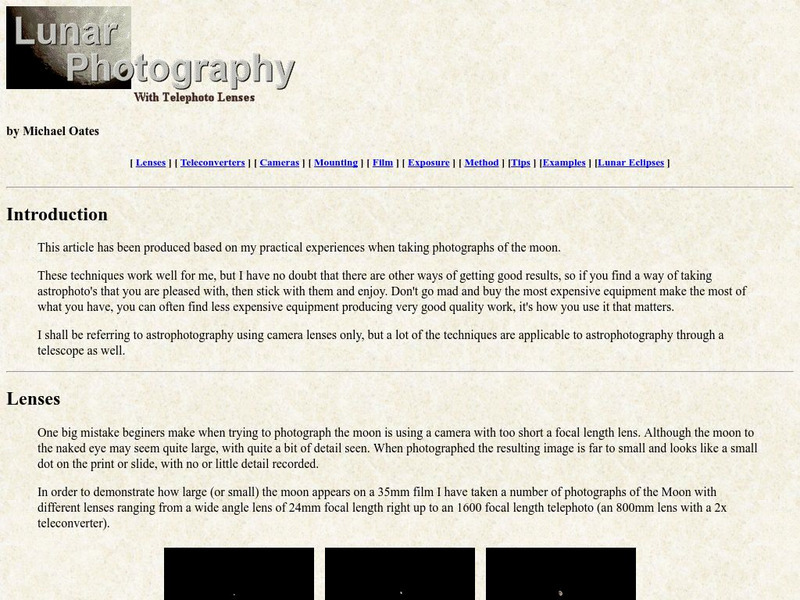 Mas: Lunar Photography With Telephoto Lenses Activity Mas: Lunar Photography With Telephoto Lenses Activity