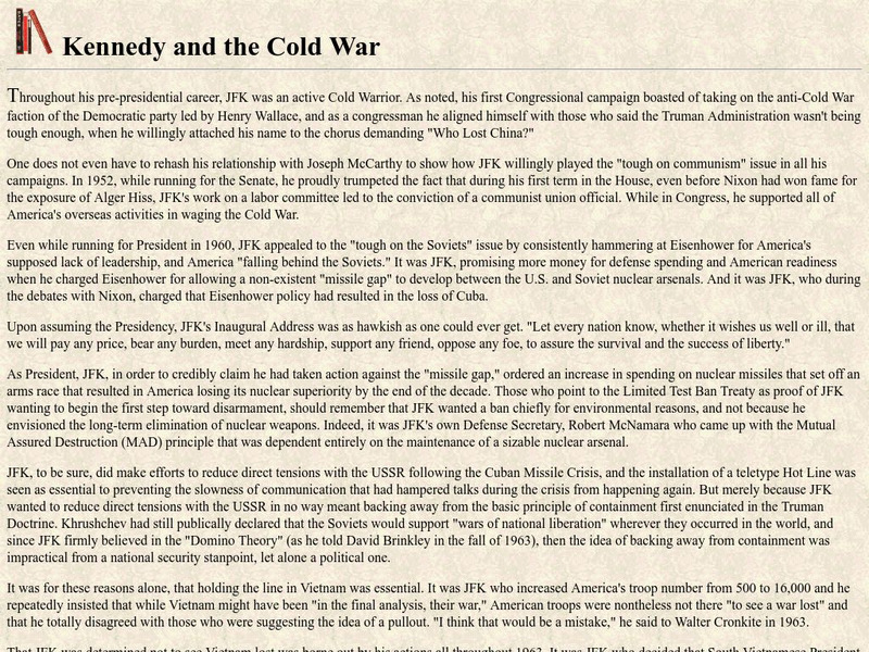 John Mc Adams: Marquette: Kennedy and the Cold War Website John Mc Adams: Marquette: Kennedy and the Cold War Website