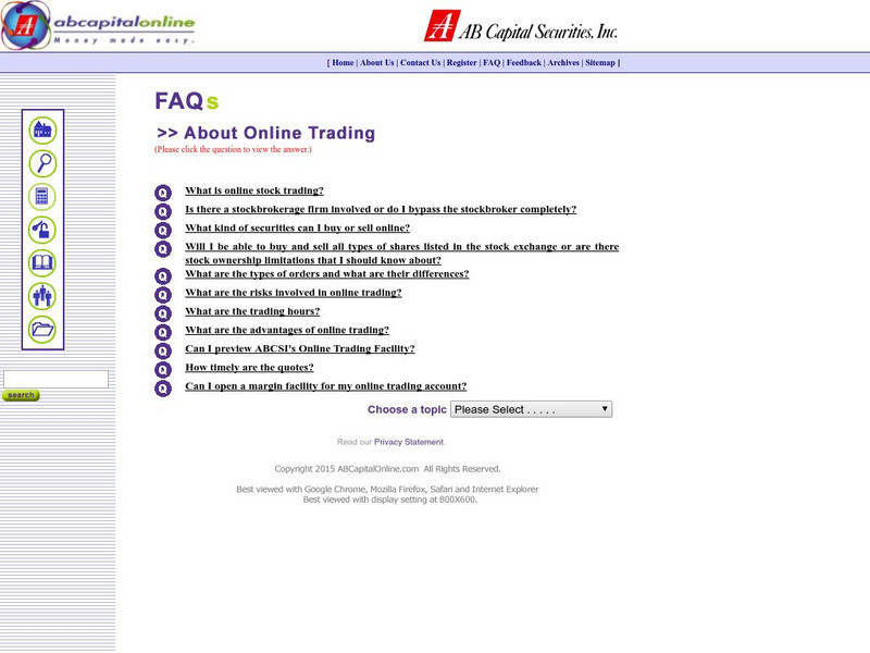 Ab Capital online.com: Fa Qs About Online Trading Website Ab Capital online.com: Fa Qs About Online Trading Website