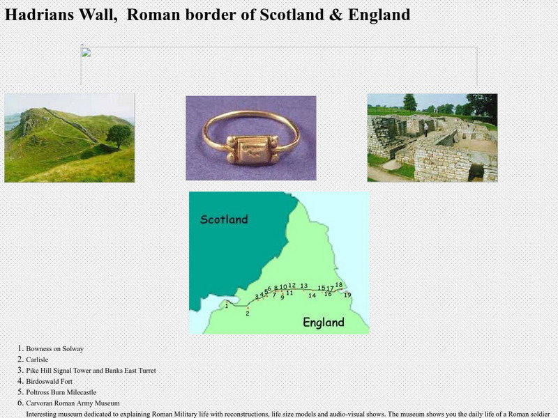 Hadrian's Wall, Details Along the Wall Graphic Hadrian's Wall, Details Along the Wall Graphic
