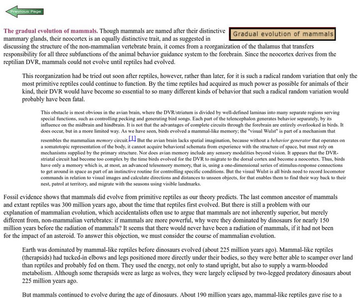 Twow:the Gradual Evolution of Mammals Handout Twow:the Gradual Evolution of Mammals Handout