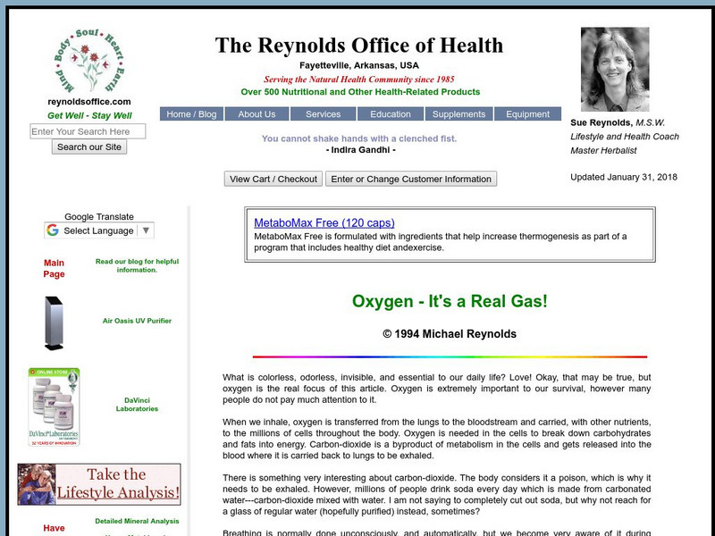Reynolds Office of Health and Nutrition: Oxygen Website Reynolds Office of Health and Nutrition: Oxygen Website
