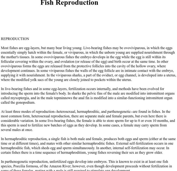 Look d.com: Fish Reproduction Handout Look d.com: Fish Reproduction Handout