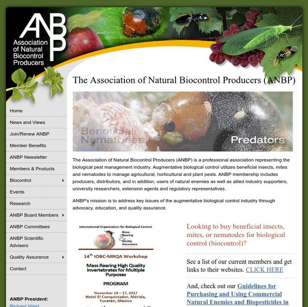 Association of Natural Biocontrol Producers Website