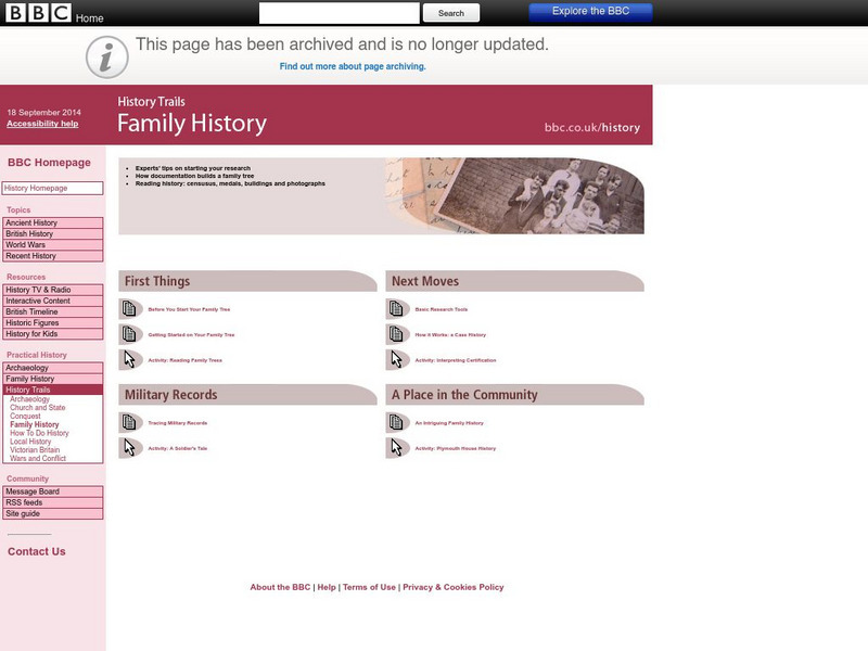 Bbc History Trail: Family History Website Bbc History Trail: Family History Website