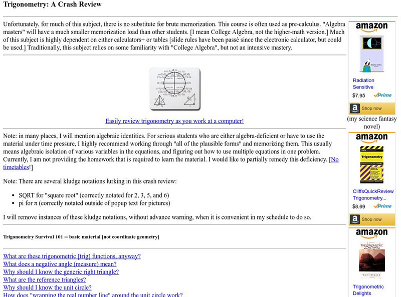 Trigonometry: A Crash Review Activity
