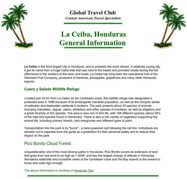 La Ceiba, Honduras: General Information Activity