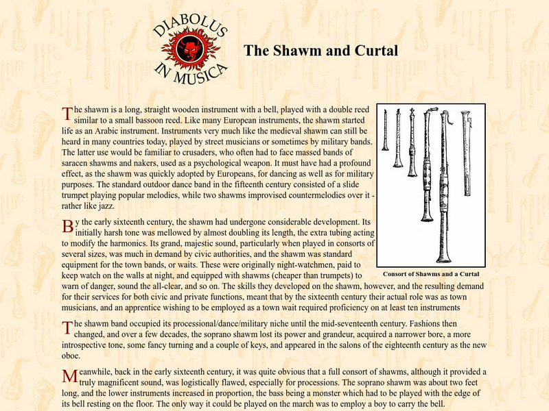 The Shawm and the Curtal Article