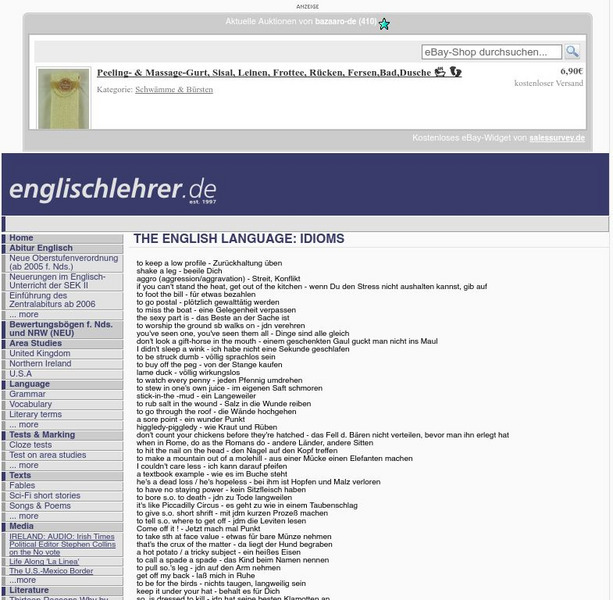 The English Language: Idioms Website The English Language: Idioms Website
