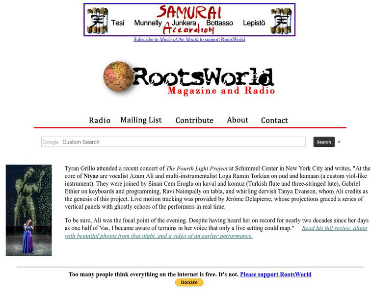 Roots World Traditional Music Magazine Article