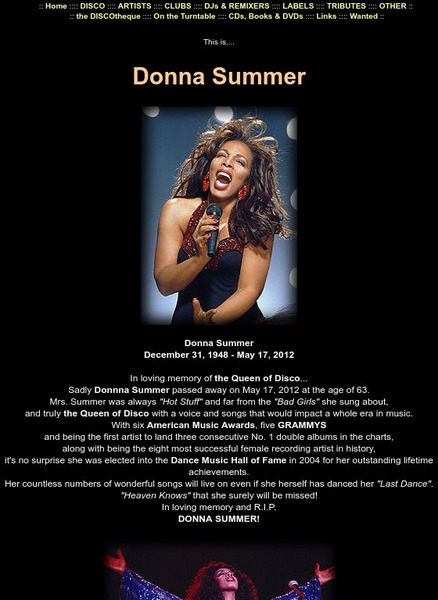 Donna Summer Handout Donna Summer Handout